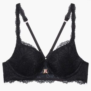Savage X Fenty Romantic Corded Lace Front-Closure Push-Up Bra, size 36D